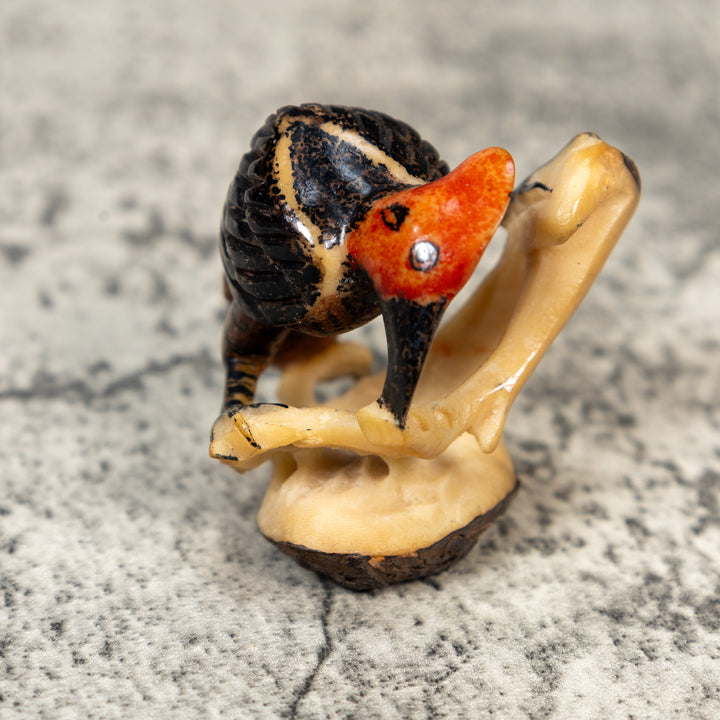 Vintage Woodpecker Tagua Carving