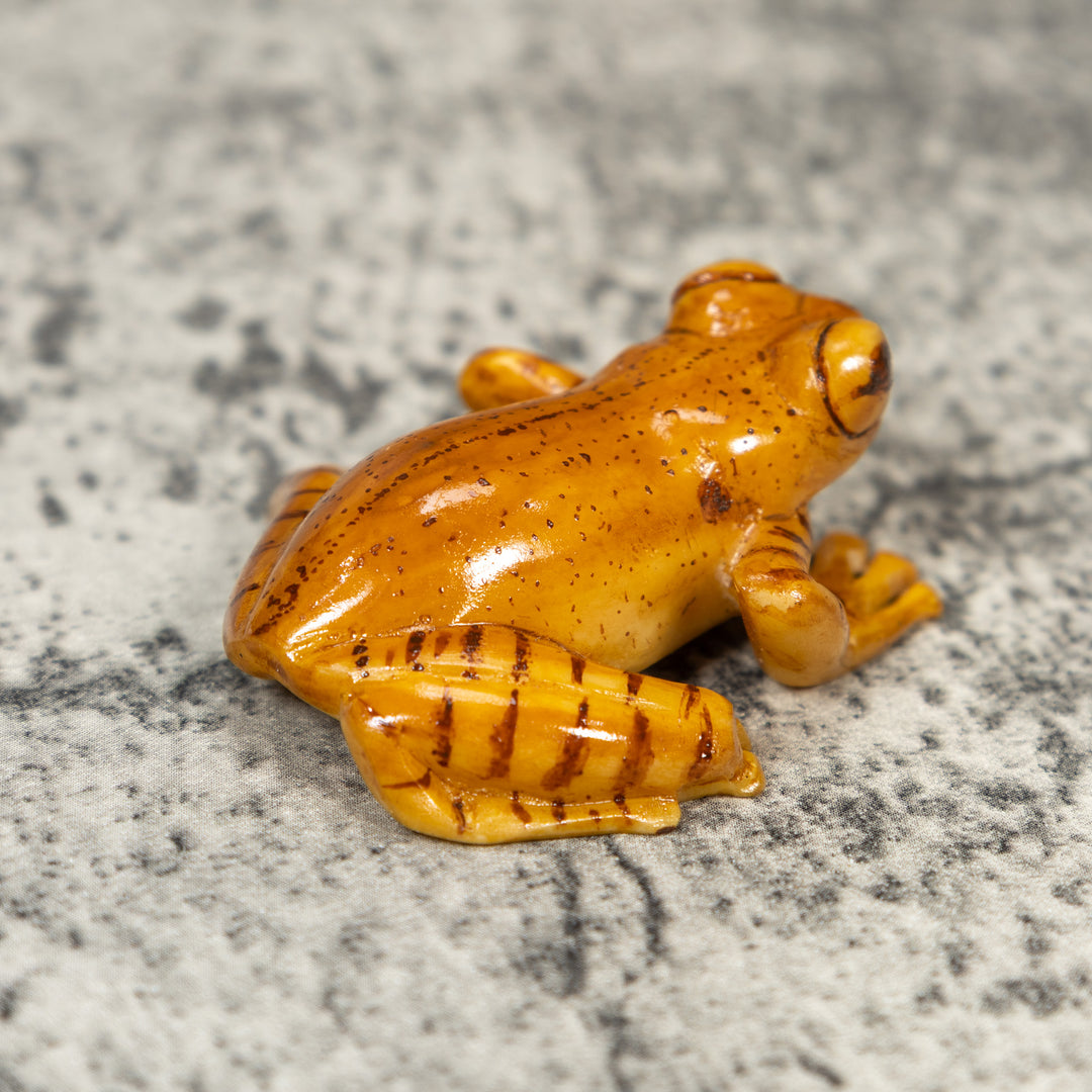 Free-Standing Brown Frog Tagua Carving