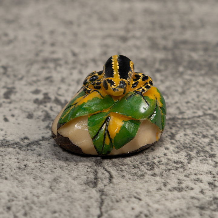 Gold And Black Poison Dart Frog Tagua Carving