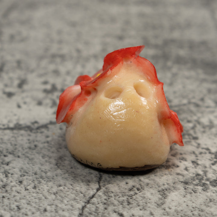Double Red Flower Petals Tagua Carving