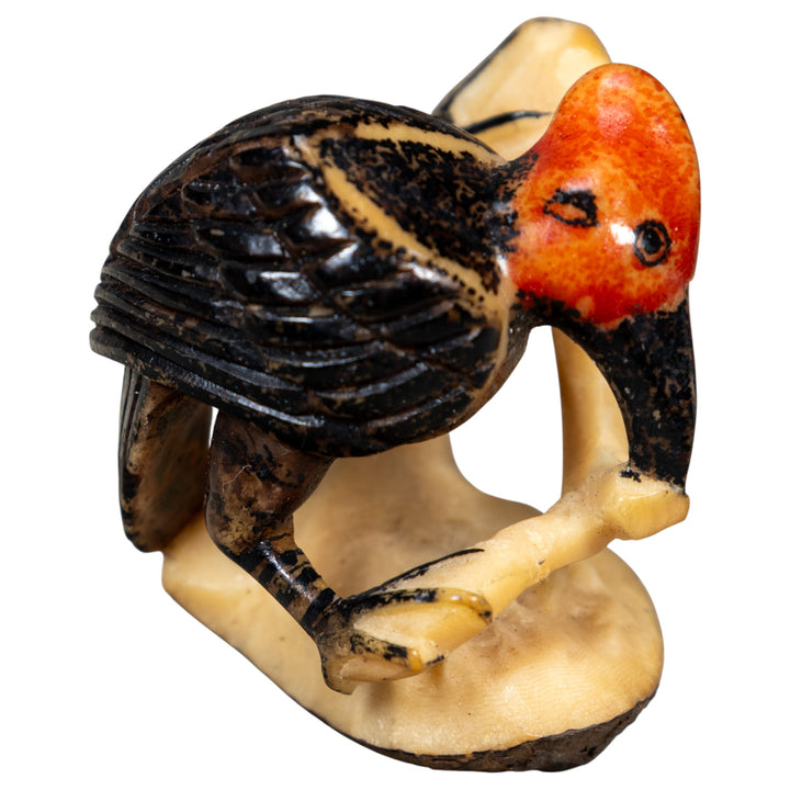 Vintage Woodpecker Tagua Carving