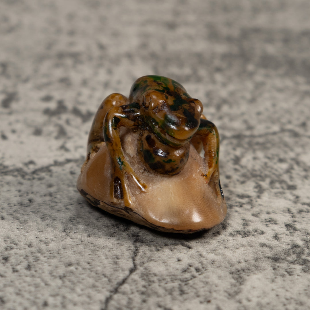 Vintage Brown Blowthroat Poison Dart Frog Tagua Carving