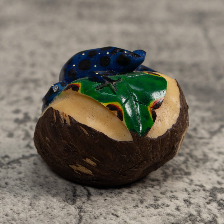 Blue And Yellow Poison Dart Frog Tagua Carving