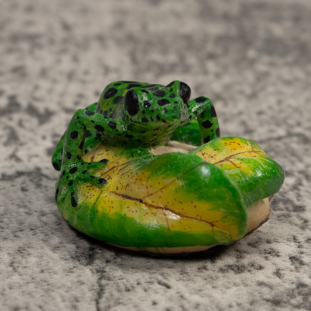 Green And Black Poison Dart Frog Tagua Carving