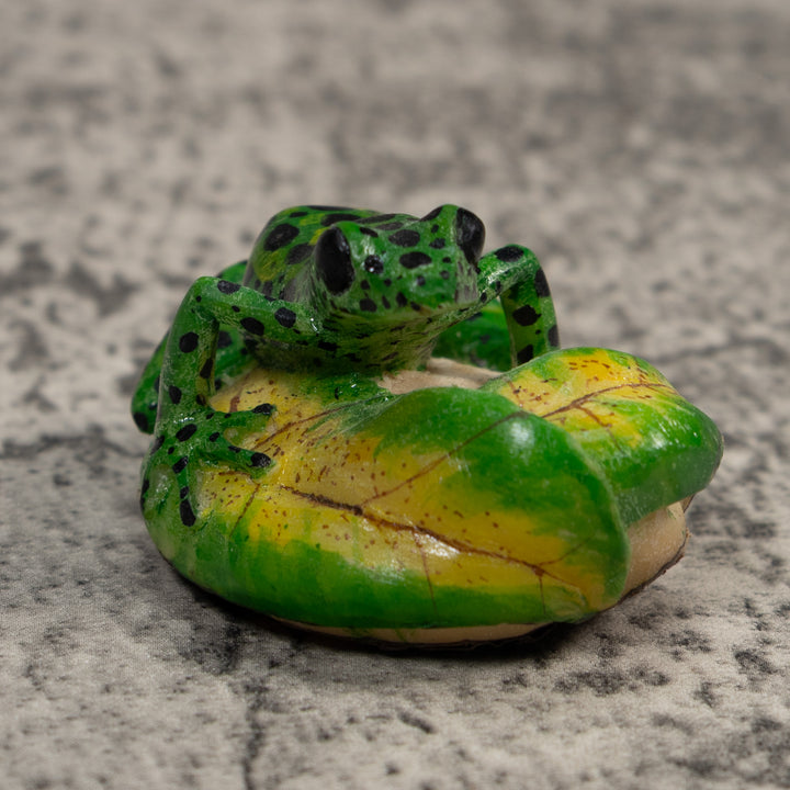 Green And Black Poison Dart Frog Tagua Carving