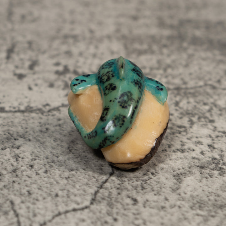 Vintage Blue Dolphin Tagua Carving
