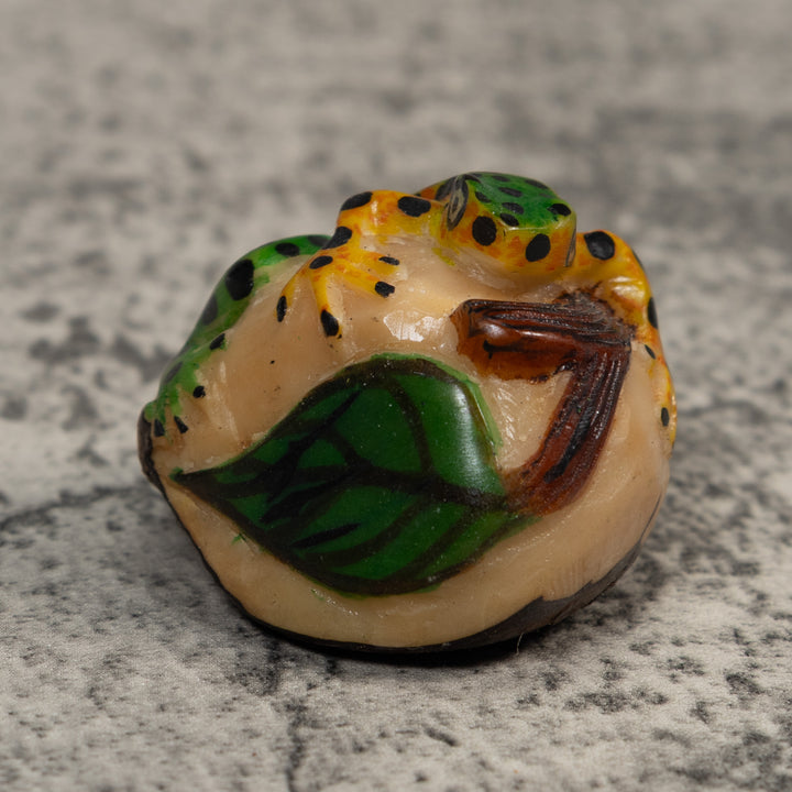 Black Green And Gold Poison Dart Frog Tagua Carving