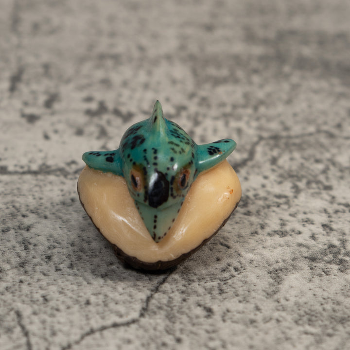Vintage Blue Dolphin Tagua Carving