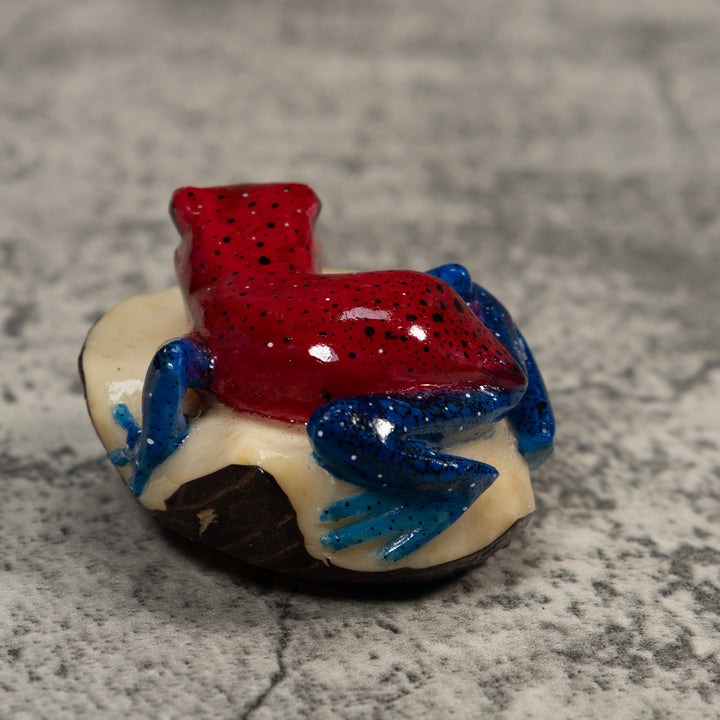 Red And Blue Poison Dart Frog Tagua Carving