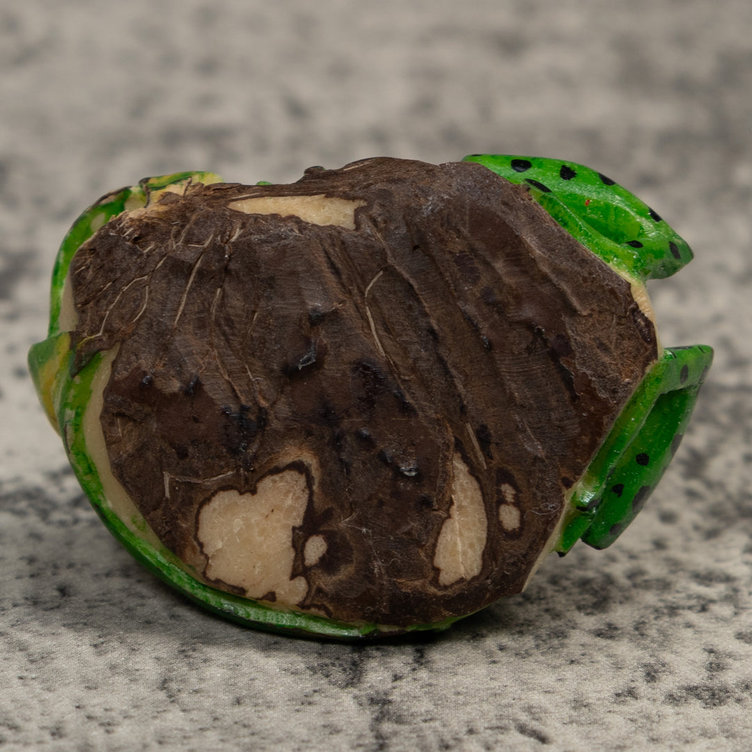 Green And Black Poison Dart Frog Tagua Carving