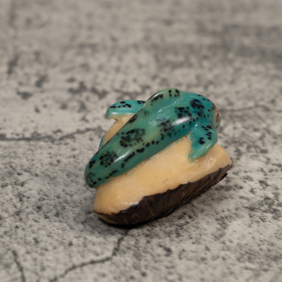 Vintage Blue Dolphin Tagua Carving