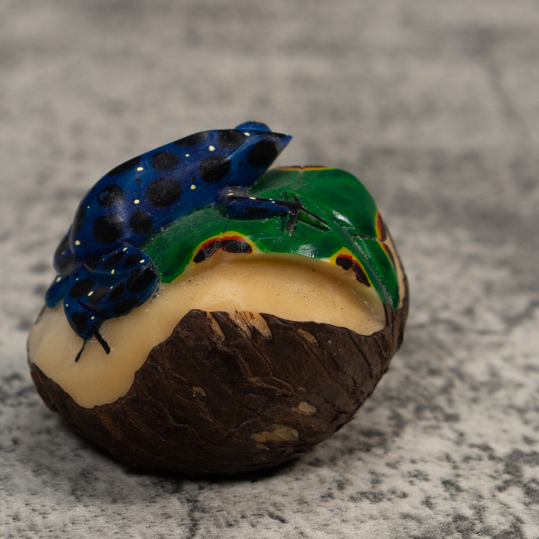 Blue And Yellow Poison Dart Frog Tagua Carving