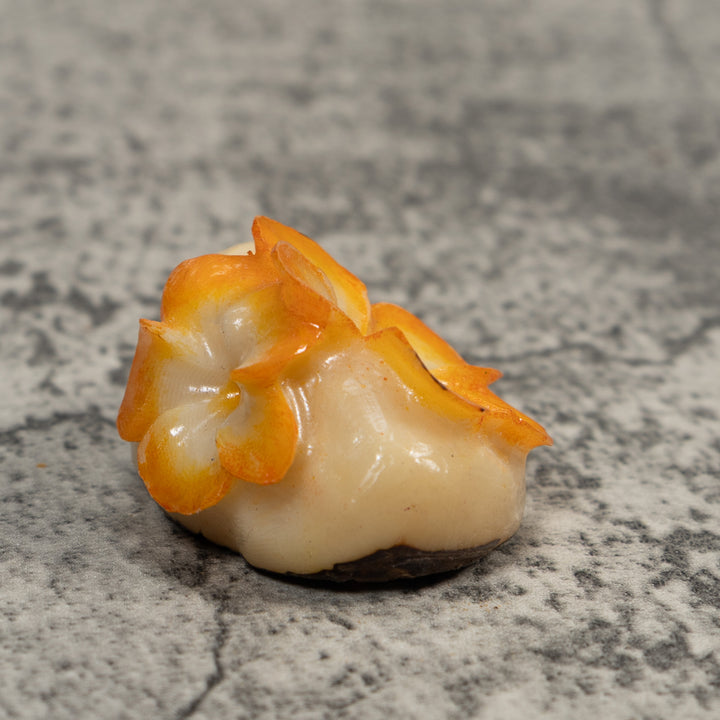 Double Golden Flower Petals Tagua Carving