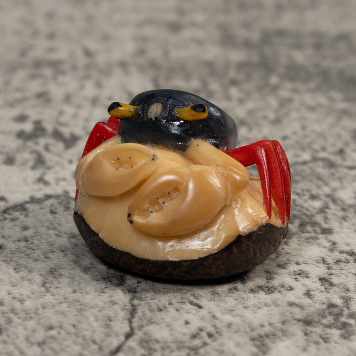 Red And Blue Crab Tagua Carving