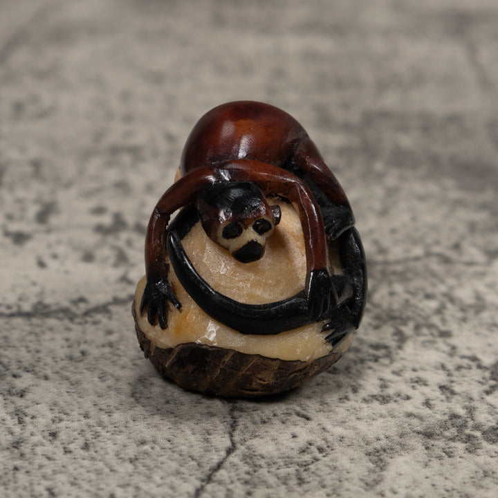 Double Monkey Tagua Carving
