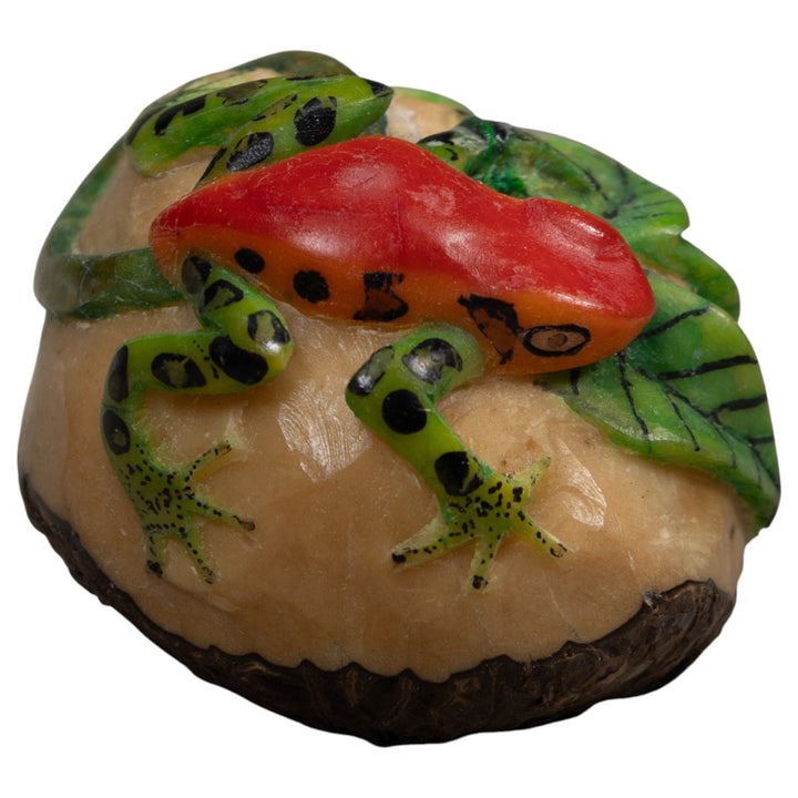 Red And Green Poison Dart Frog Tagua Carving