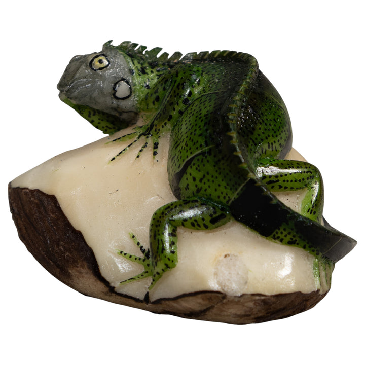 Green Iguana Lizard Tagua Carving