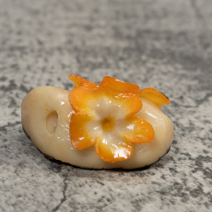 Double Golden Flower Petals Tagua Carving
