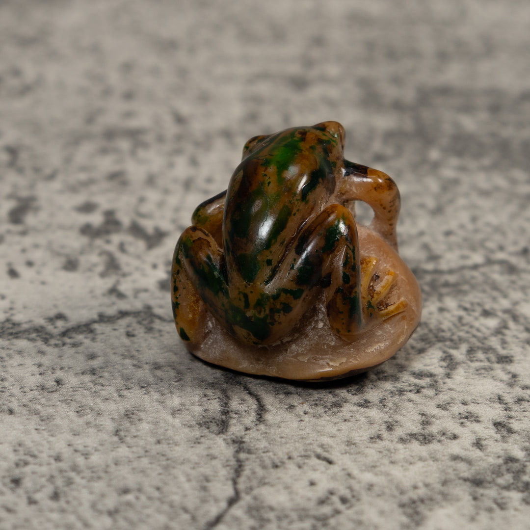 Vintage Brown Blowthroat Poison Dart Frog Tagua Carving