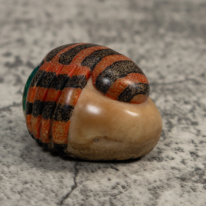 Vintage Red And Black Insect Tagua Carving