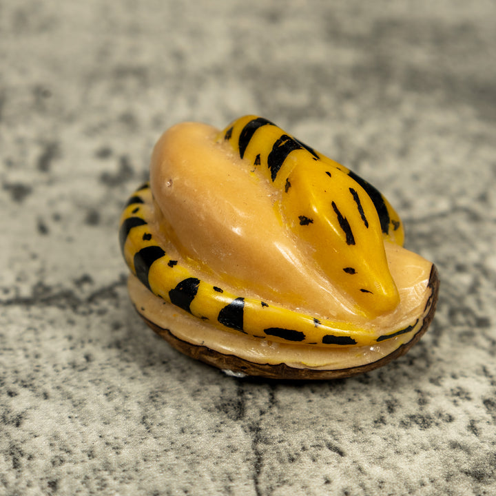 Vintage Black And Yellow Snake Tagua Carving