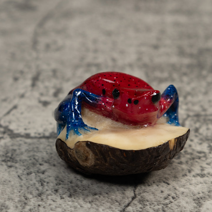 Red And Blue Poison Dart Frog Tagua Carving