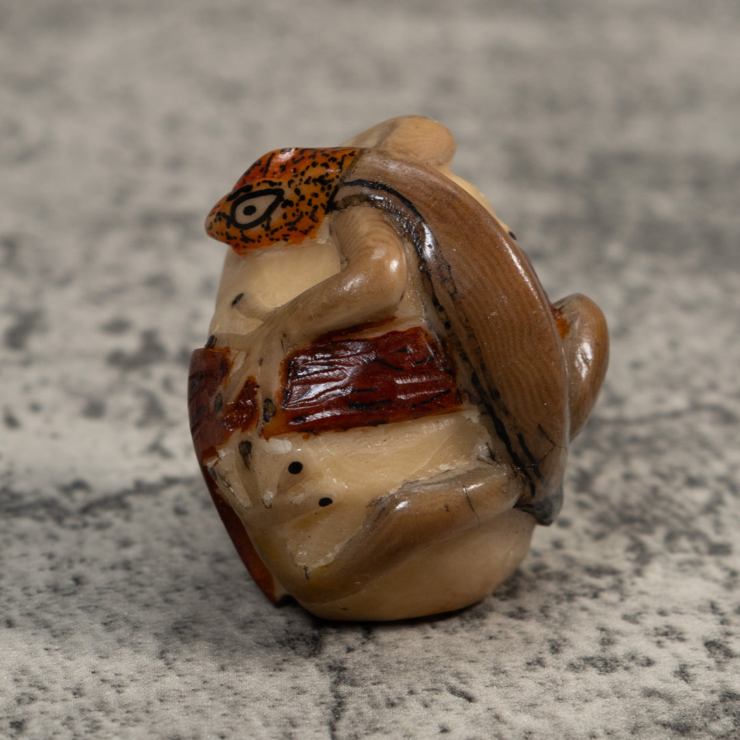 Orange And Brown Gecko Lizard Tagua Carving