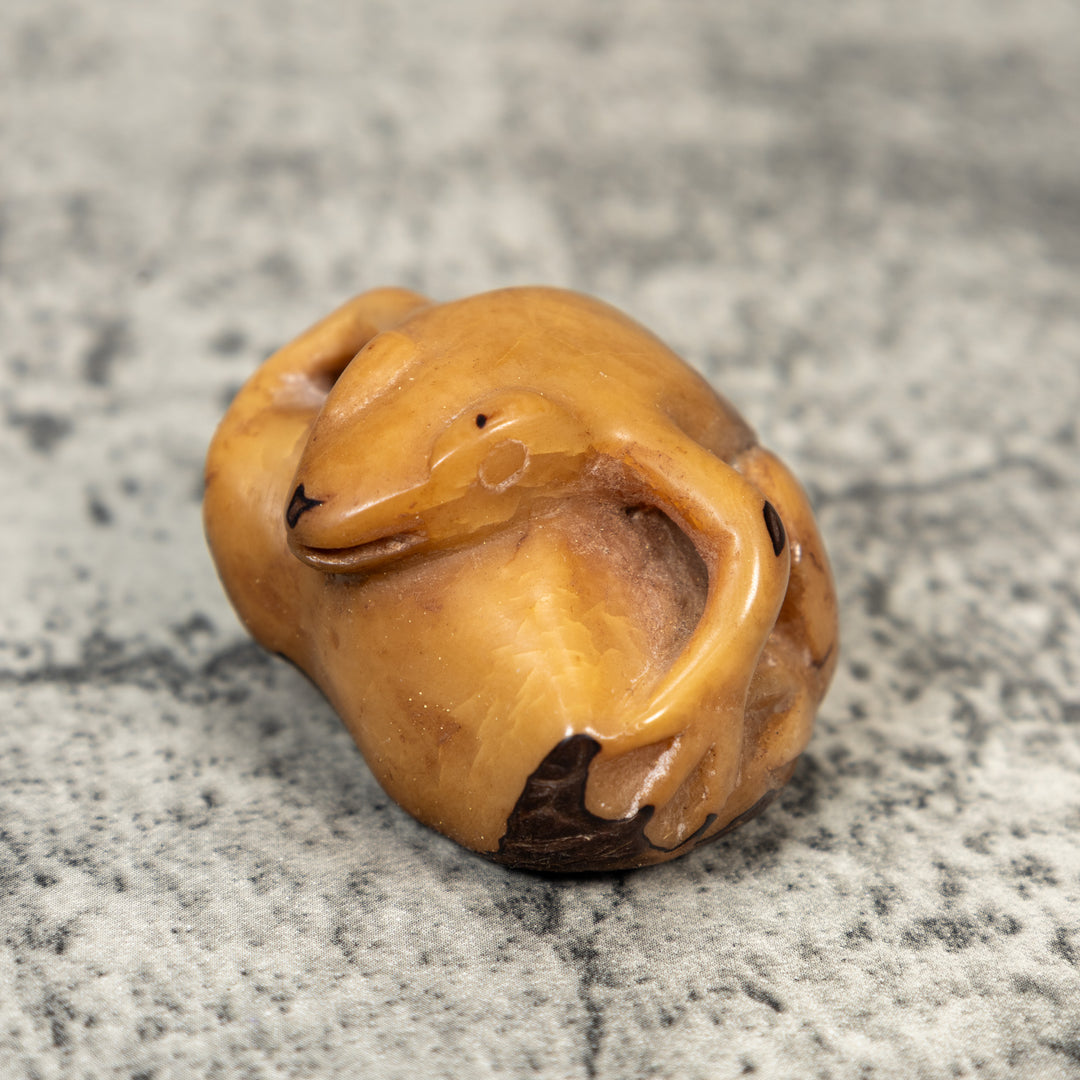 Vintage Dyed Frog Tagua Carving