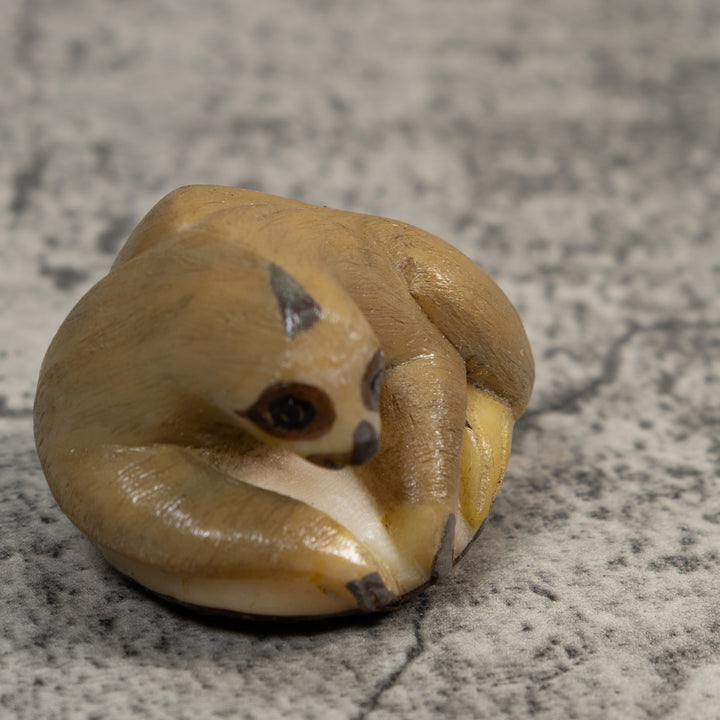 Brown Tan Sloth Tagua Carving