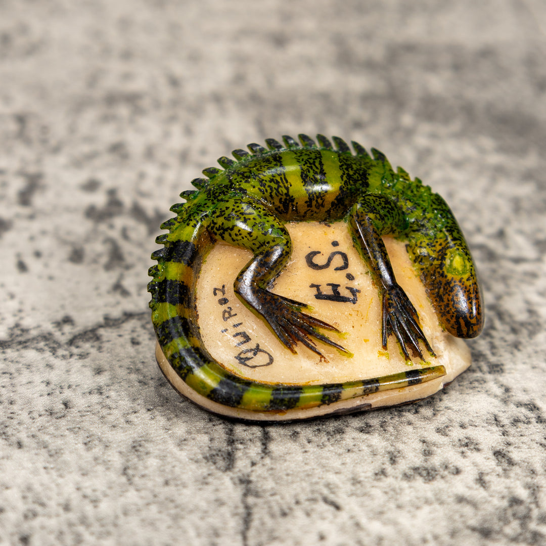 Green Iguana Lizard Tagua Carving