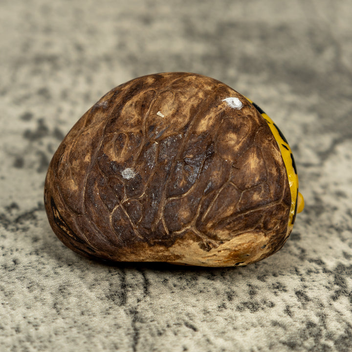 Vintage Black And Yellow Snake Tagua Carving