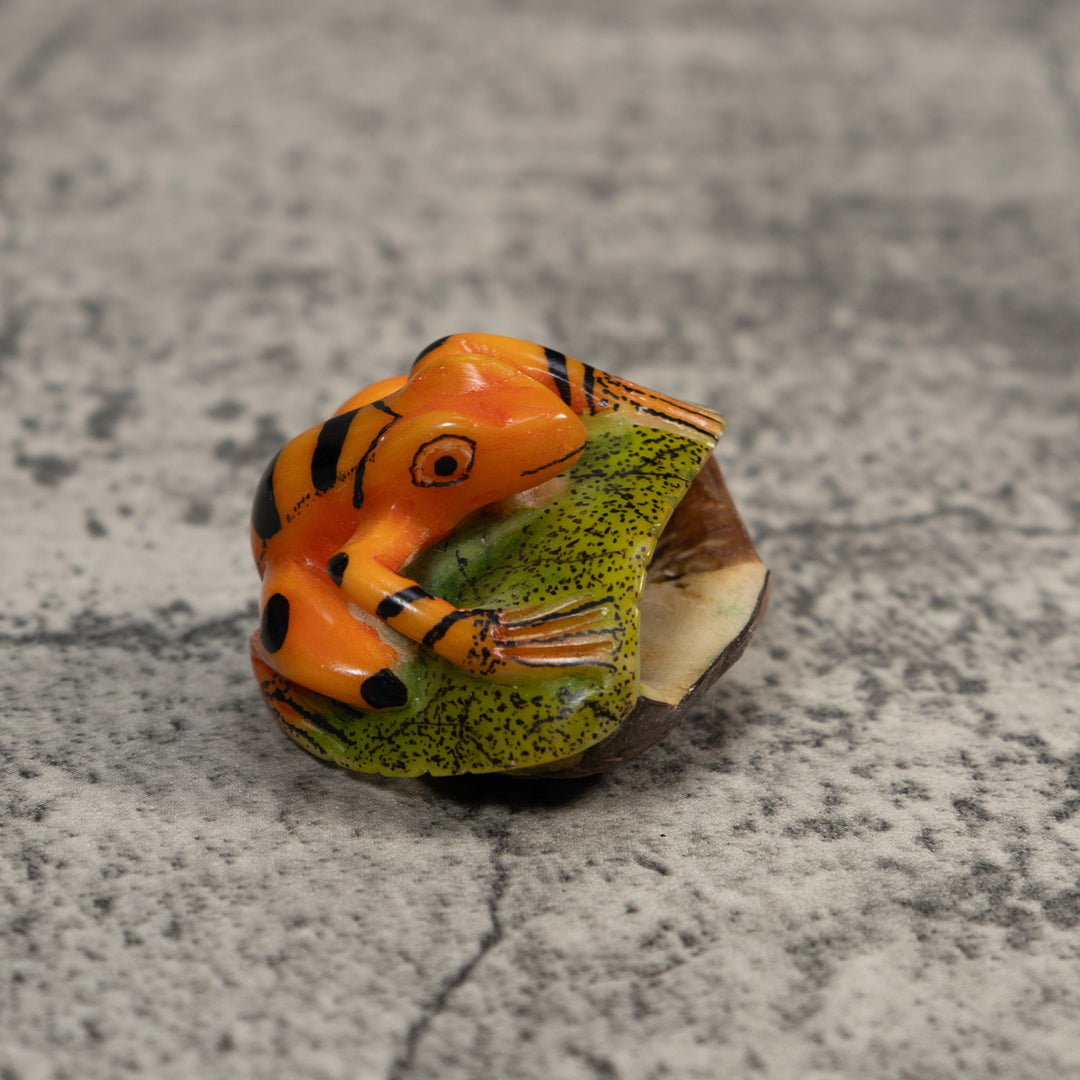 Golden Frog Tagua Carving