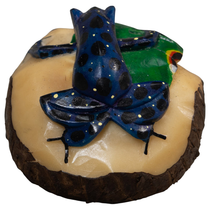 Blue And Yellow Poison Dart Frog Tagua Carving