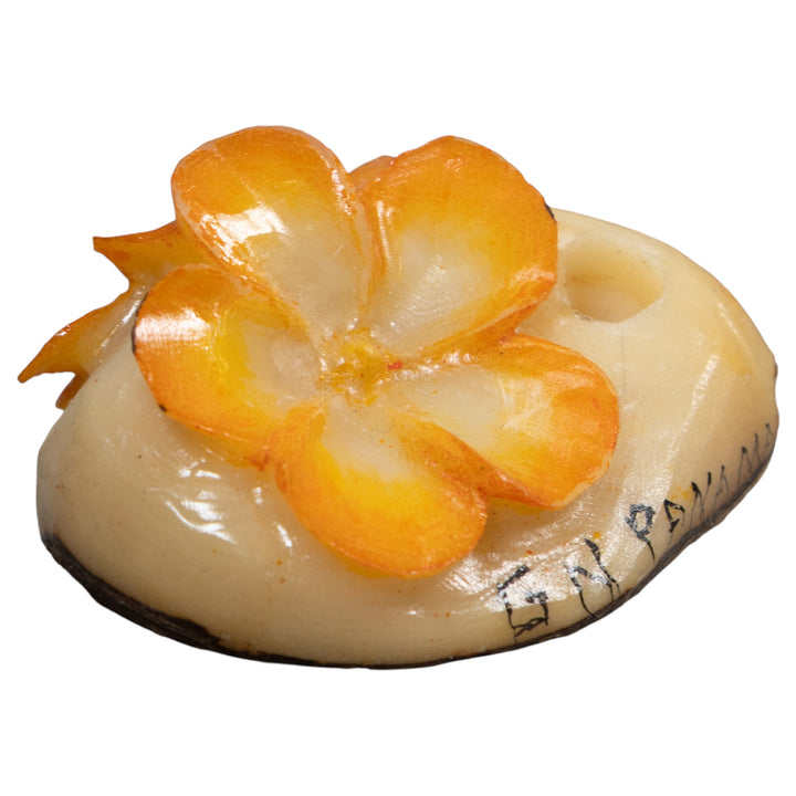 Double Golden Flower Petals Tagua Carving