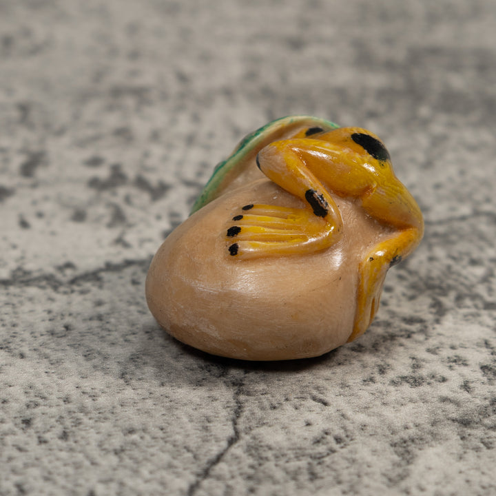 Vintage Black And Gold Poison Dart Frog Tagua Carving