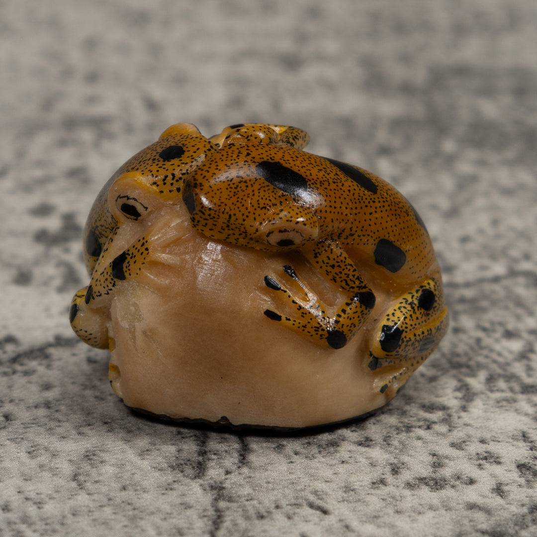 Double Vintage Frog Tagua Carving