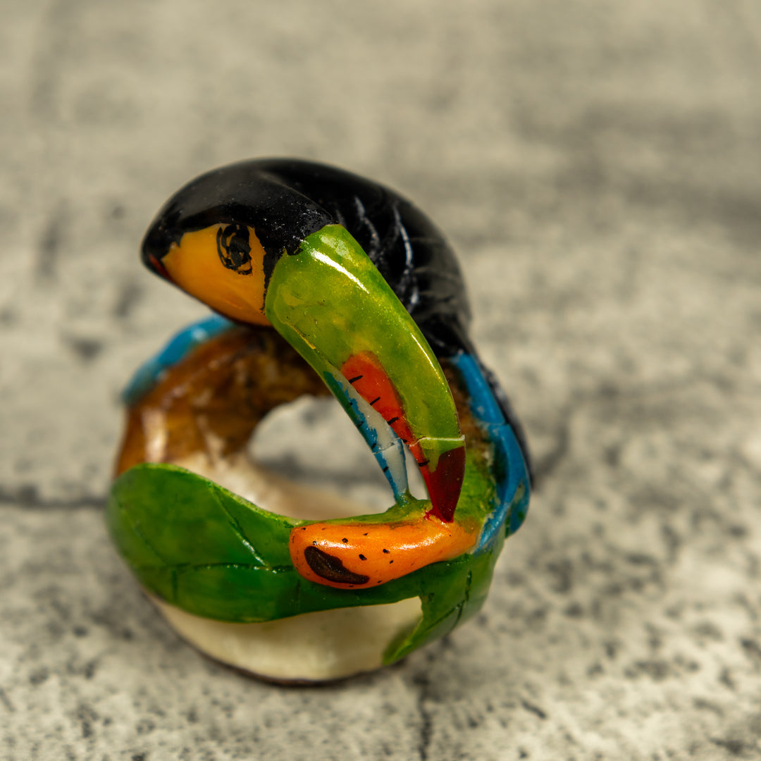 Toucan Parrot Bird Tagua Carving