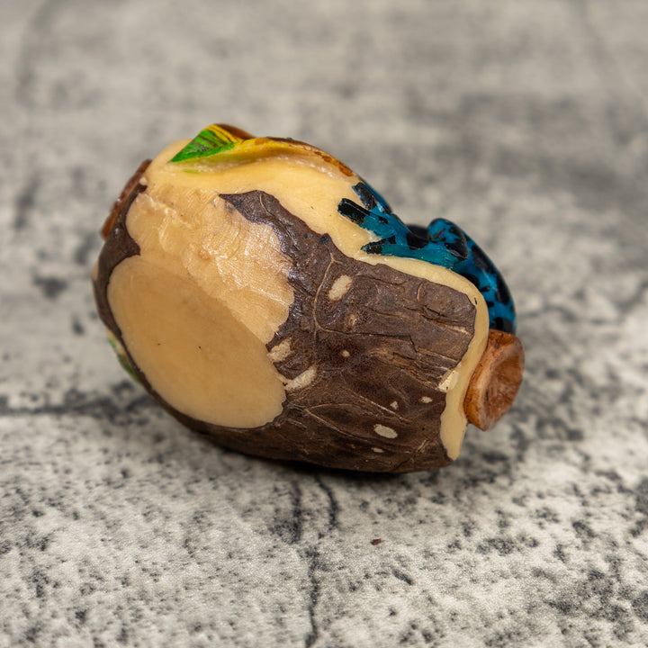 Black Orange Yellow And Blue Poison Dart Frog Tagua Carving