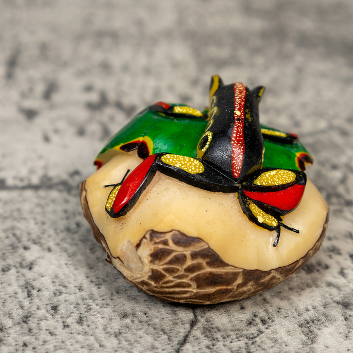 Red Black And Yellow Poison Dart Frog Tagua Carving