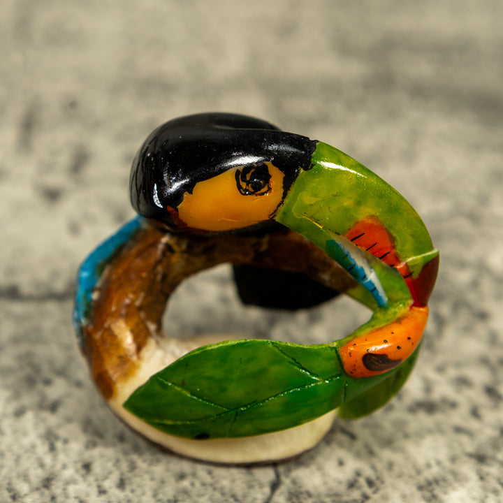 Toucan Parrot Bird Tagua Carving
