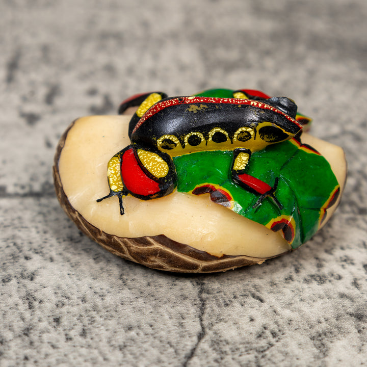 Red Black And Yellow Poison Dart Frog Tagua Carving