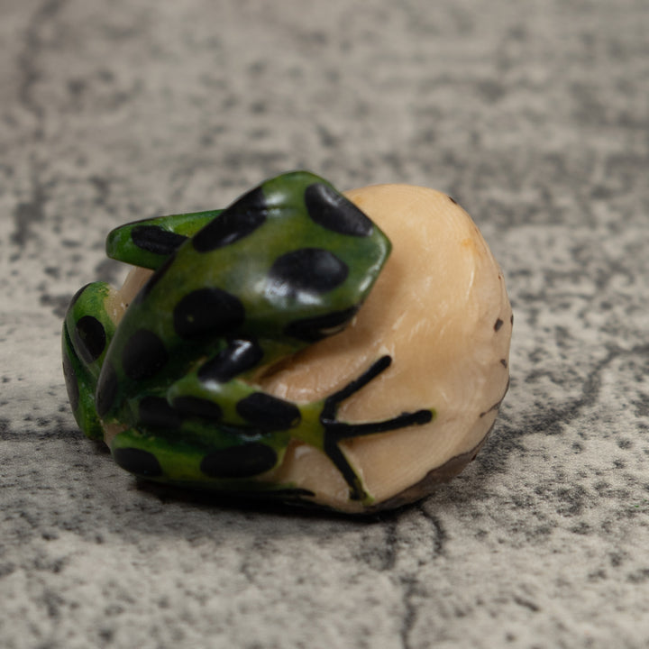 Black And Green Poison Dart Frog Tagua Carving