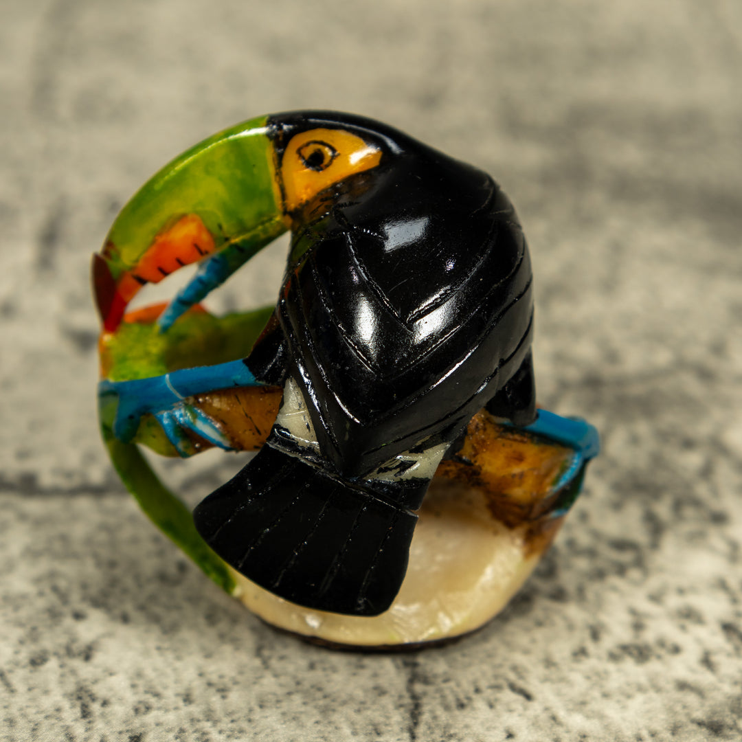 Toucan Parrot Bird Tagua Carving