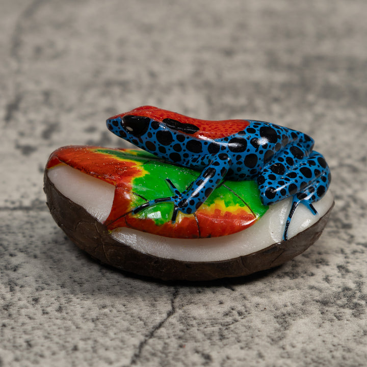 Red And Blue Poison Dart Frog Tagua Carving