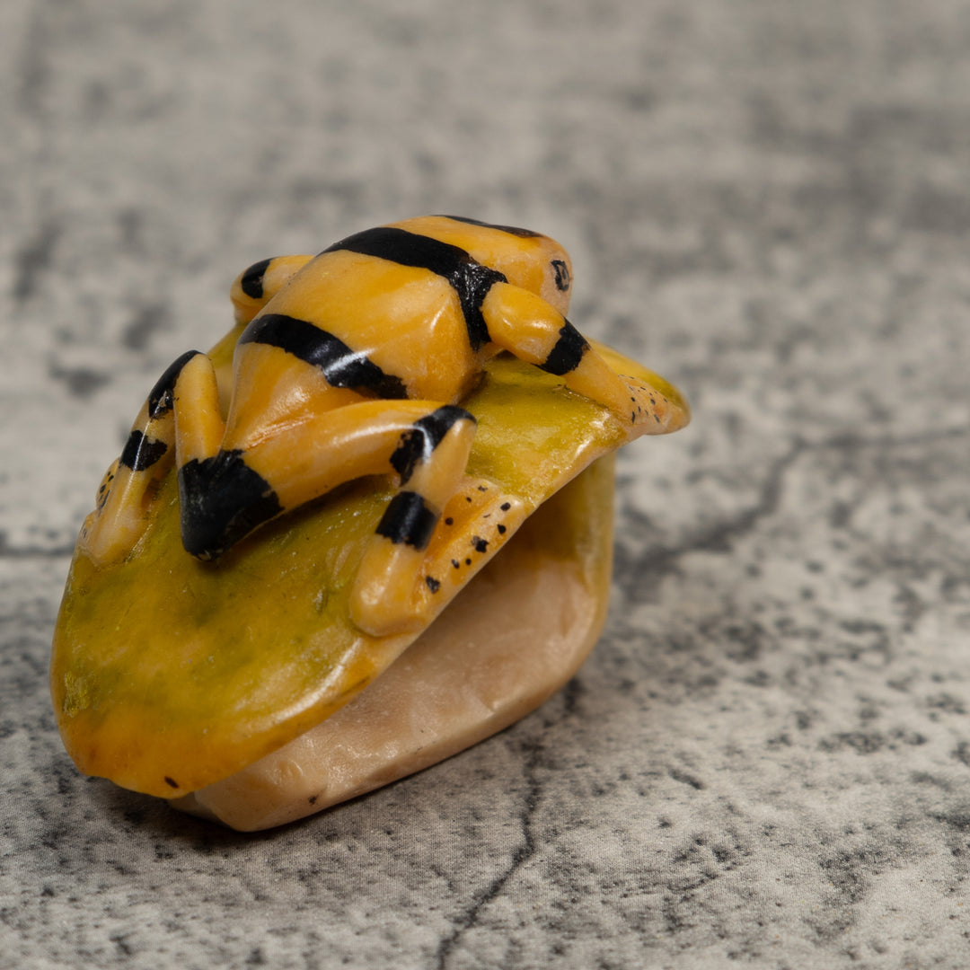 Vintage Golden Frog Tagua Carving