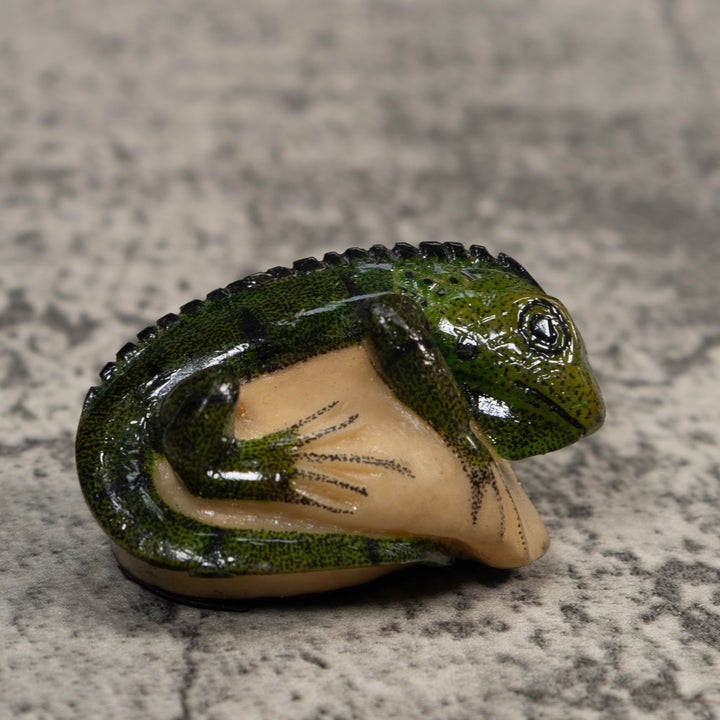 Green Iguana Lizard Tagua Carving
