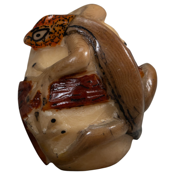 Orange And Brown Gecko Lizard Tagua Carving