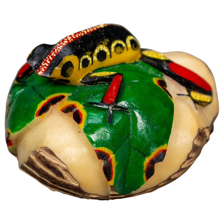 Red Black And Yellow Poison Dart Frog Tagua Carving