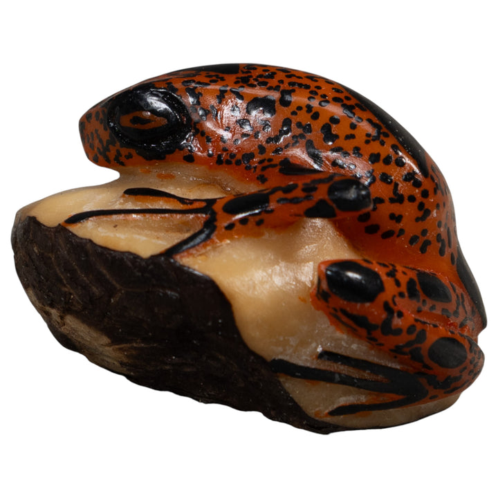 Vintage Black And Rose Gold Poison Dart Frog Tagua Carving