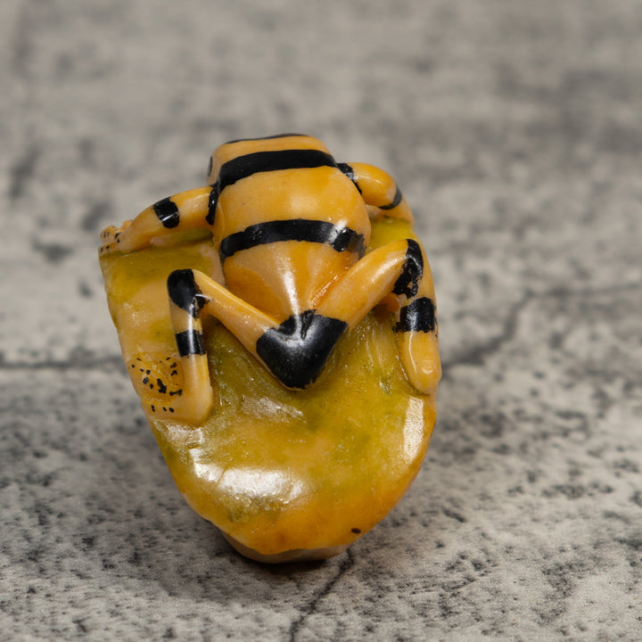 Vintage Golden Frog Tagua Carving
